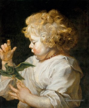 Garçon avec Oiseau Baroque Peter Paul Rubens Peinture à l'huile